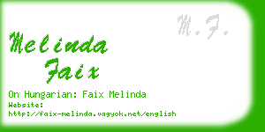 melinda faix business card
